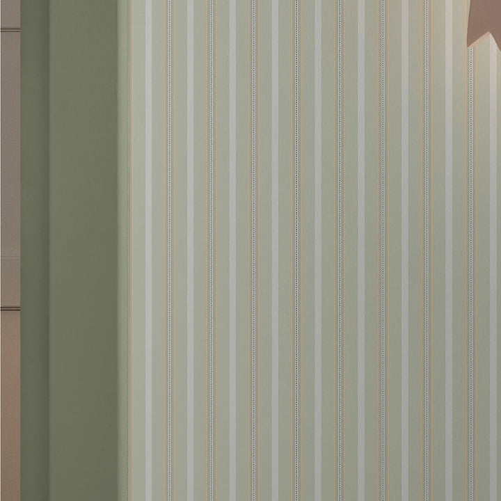 Cath Kidston Stitched Stripe Sage Wallpaper