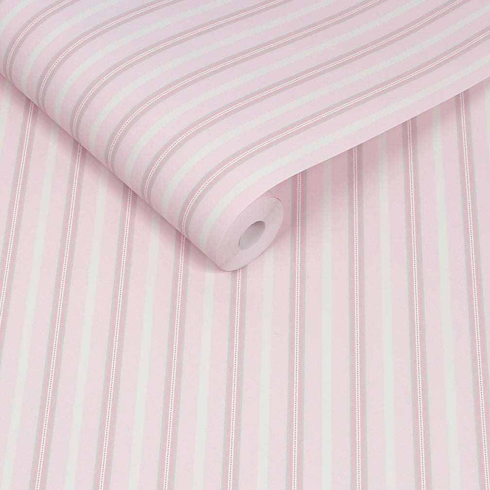 Cath Kidston Stitched Stripe Pink Wallpaper