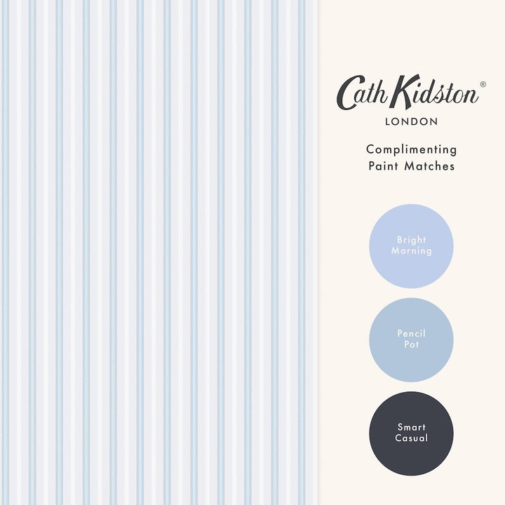 Cath Kidston Stitched Stripe Blue Wallpaper