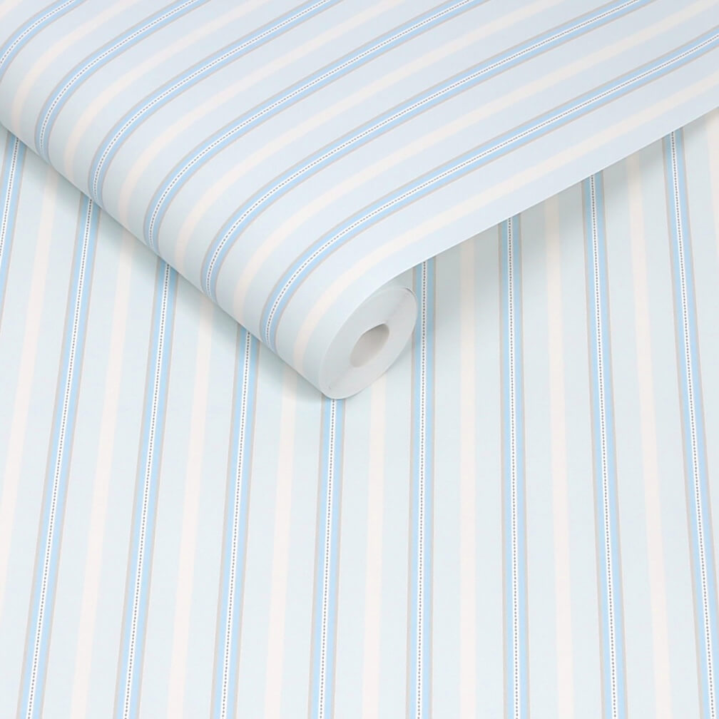 Cath Kidston Stitched Stripe Blue Wallpaper