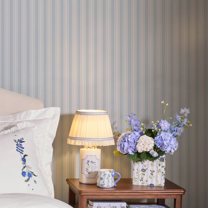 Cath Kidston Stitched Stripe Blue Wallpaper