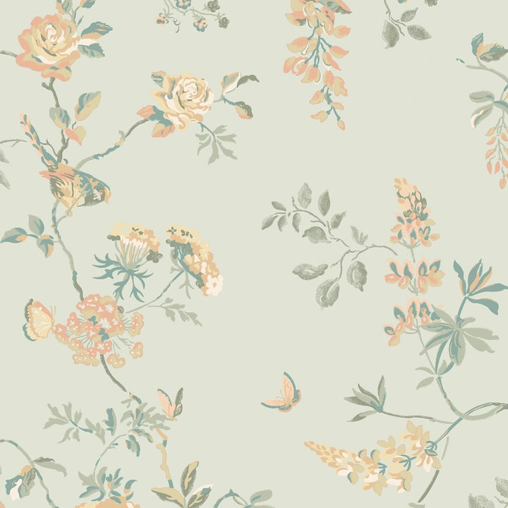 Cath Kidston Birds and Roses Sage Wallpaper
