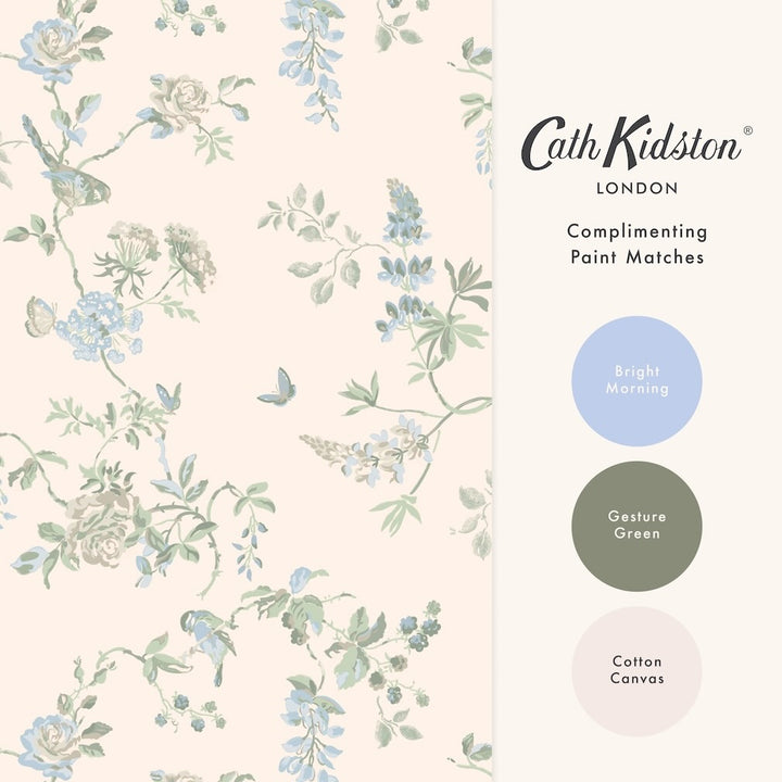Cath Kidston Birds and Roses Blue Wallpaper