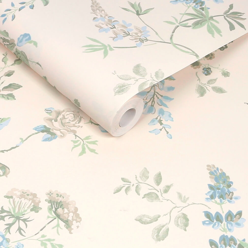 Cath Kidston Birds and Roses Blue Wallpaper