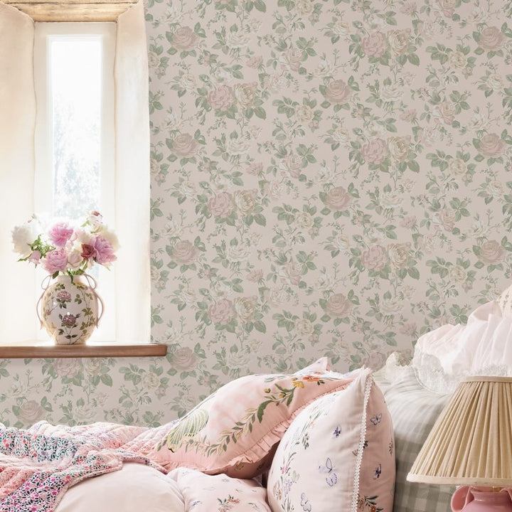 Cath Kidston Garden Rose Pink Wallpaper