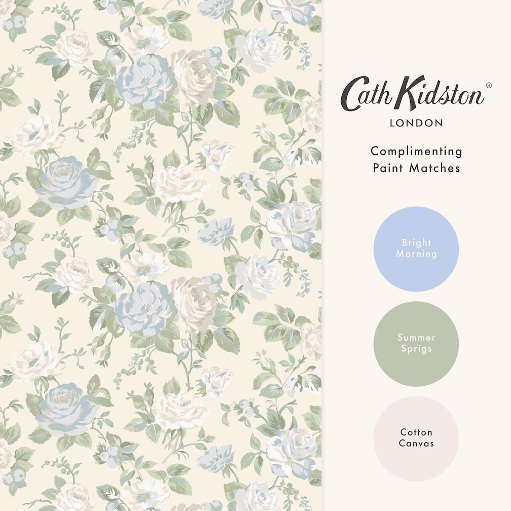 Cath Kidston Garden Rose Blue Wallpaper