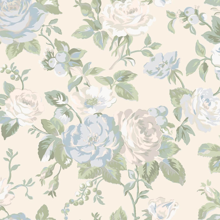Cath Kidston Garden Rose Blue Wallpaper