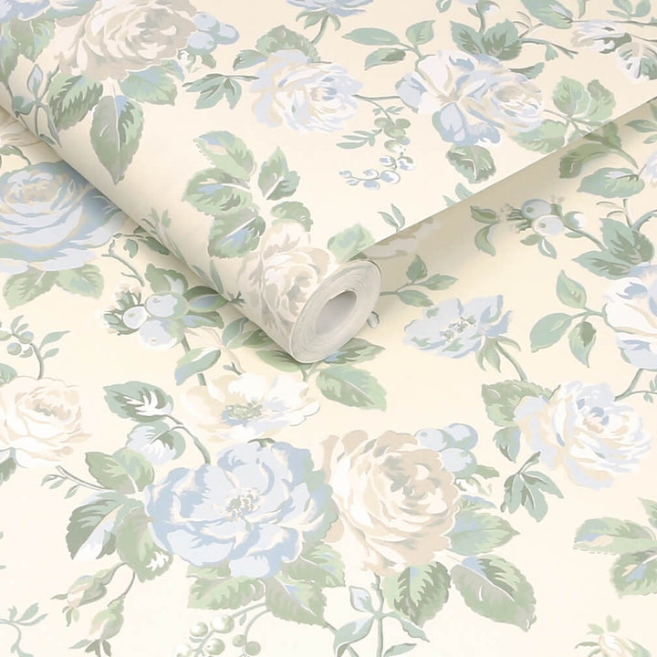 Cath Kidston Garden Rose Blue Wallpaper
