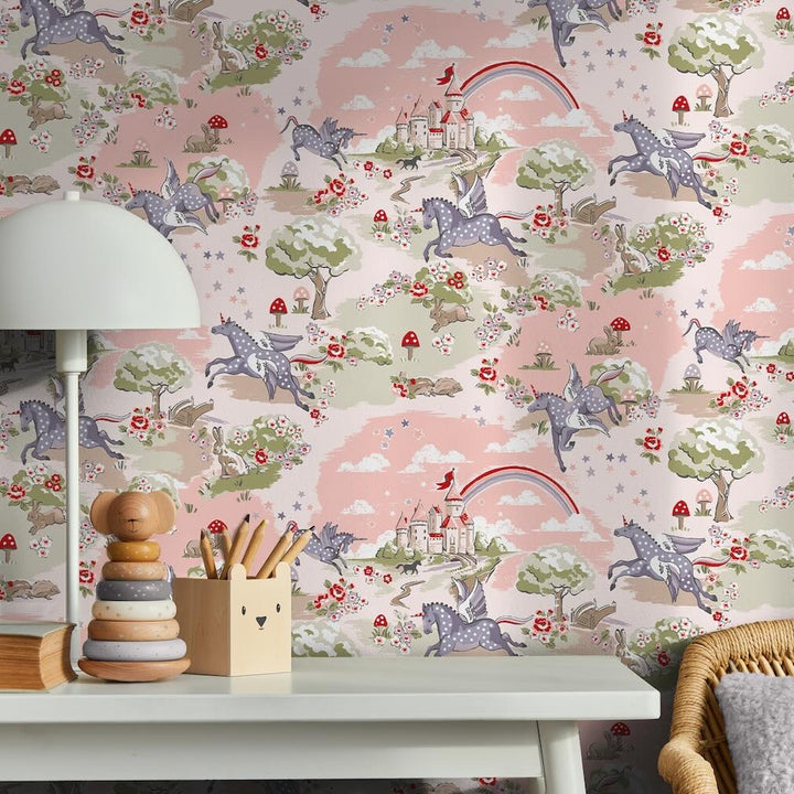 Cath Kidston Unicorn Pink Wallpaper