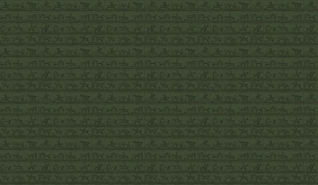 Joules Horse Grid Green Wallpaper