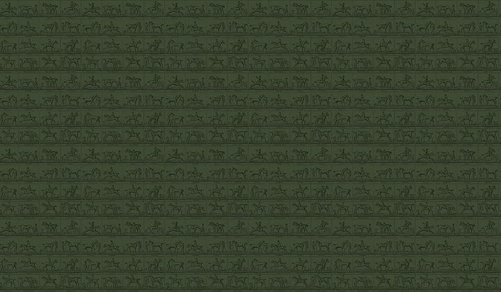 Joules Horse Grid Green Wallpaper
