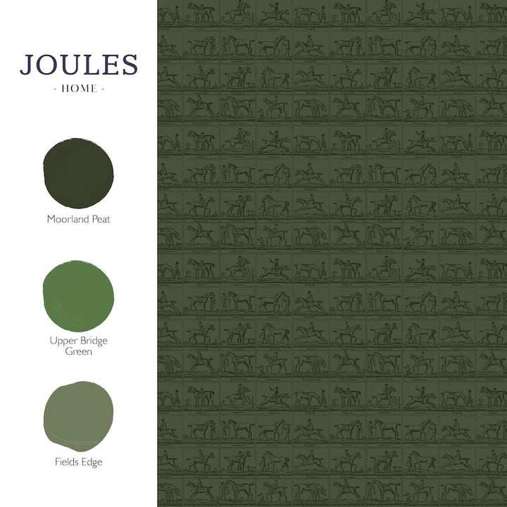 Joules Horse Grid Green Wallpaper