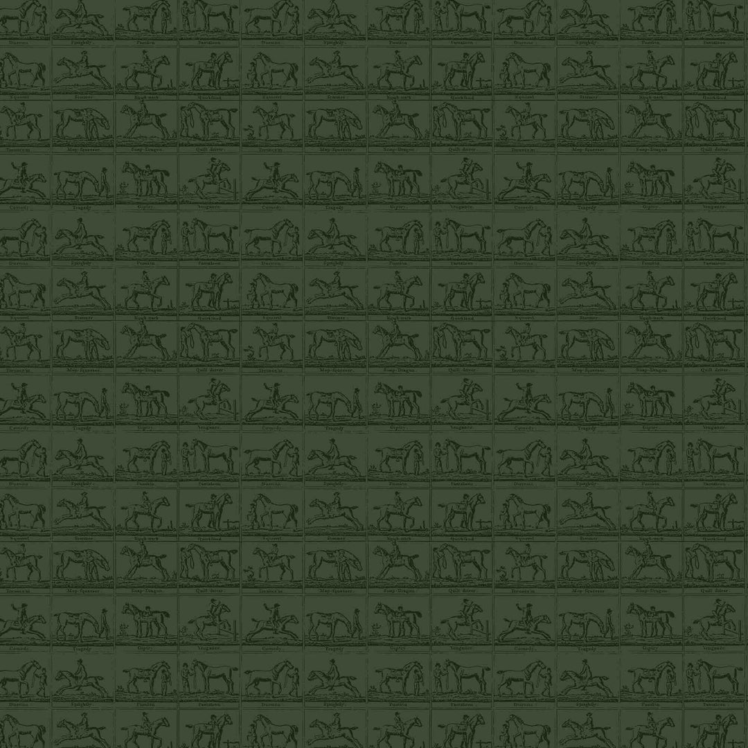 Joules Horse Grid Green Wallpaper