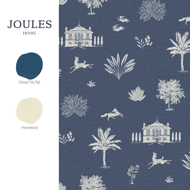 Joules Country House Icons Blue Wallpaper