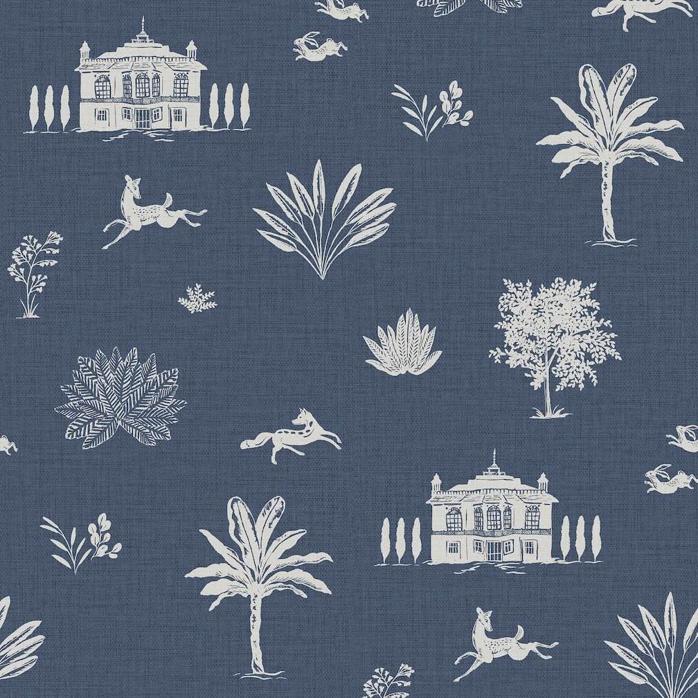 Joules Country House Icons Blue Wallpaper