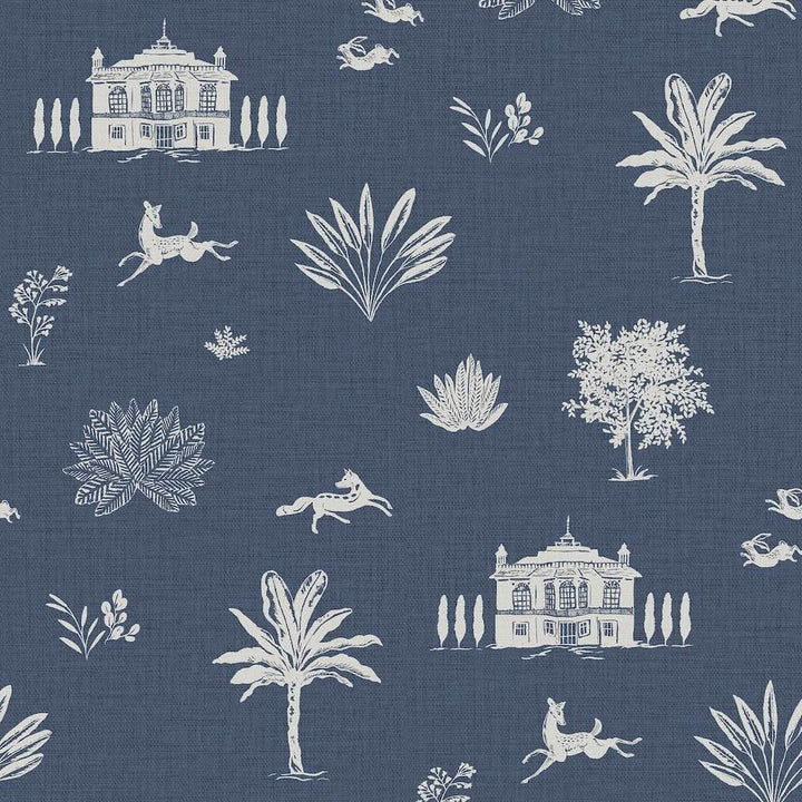 Joules Country House Icons Blue Wallpaper