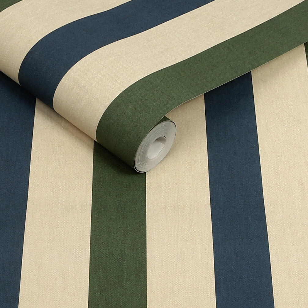 Joules Multi Stripe Green & Blue Wallpaper