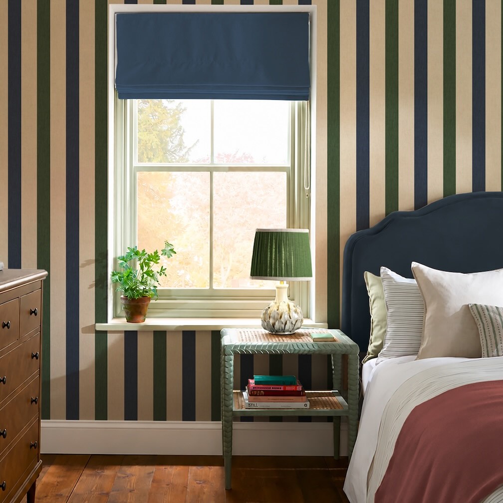 Joules Multi Stripe Green & Blue Wallpaper