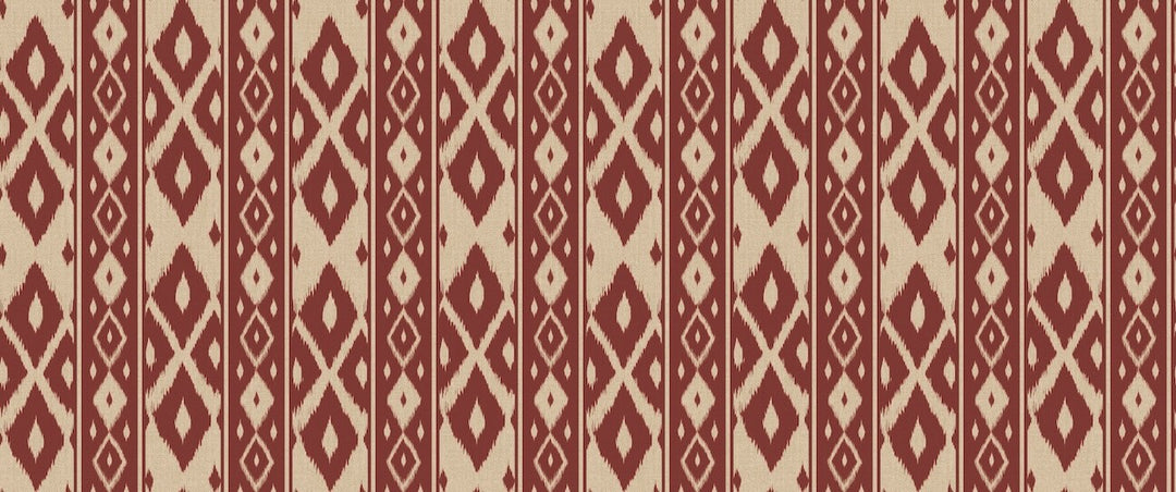 Joules Ikat Stripe Red Wallpaper
