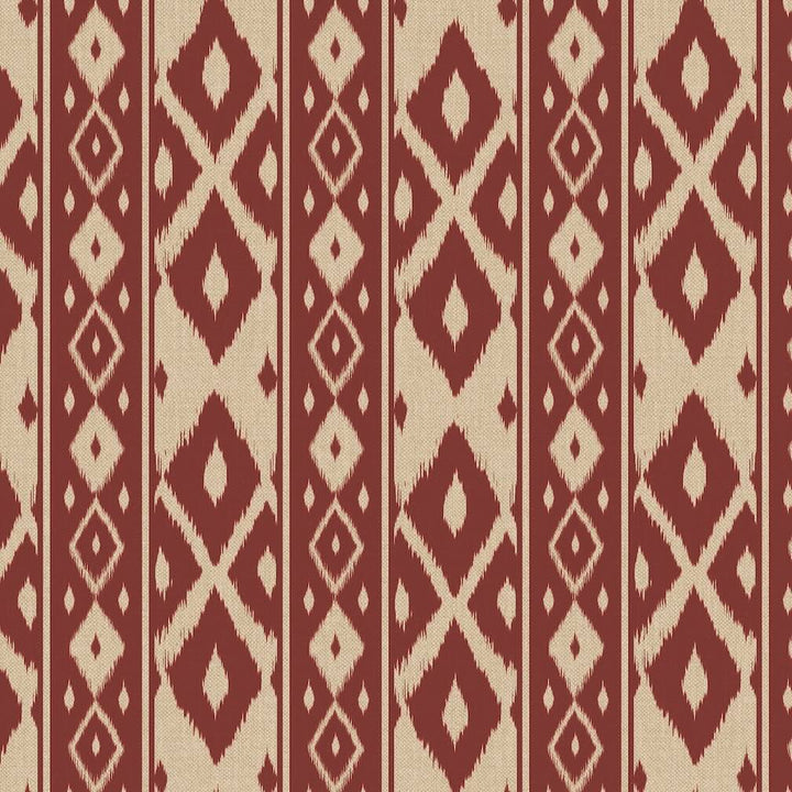 Joules Ikat Stripe Red Wallpaper