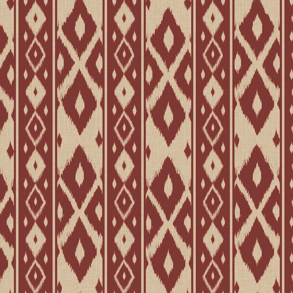 Joules Ikat Stripe Red Wallpaper