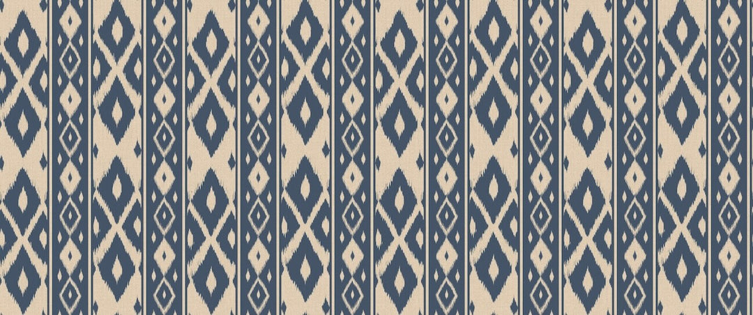 Joules Ikat Stripe Blue Wallpaper