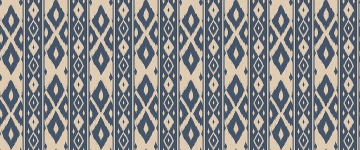 Joules Ikat Stripe Blue Wallpaper