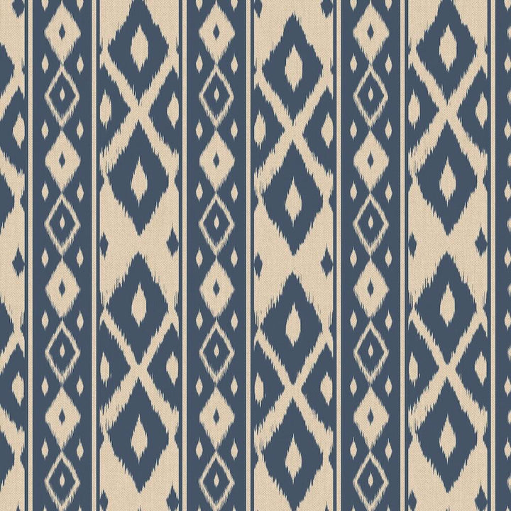 Joules Ikat Stripe Blue Wallpaper
