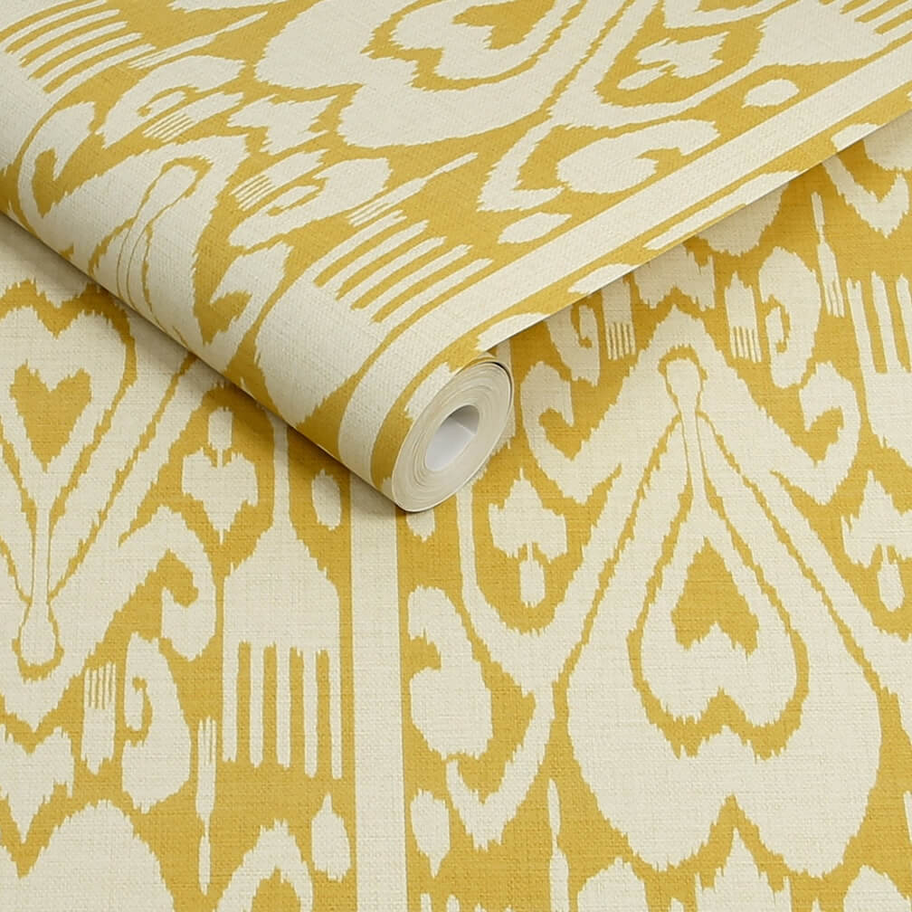 Joules Artisanal Ikat Yellow Wallpaper