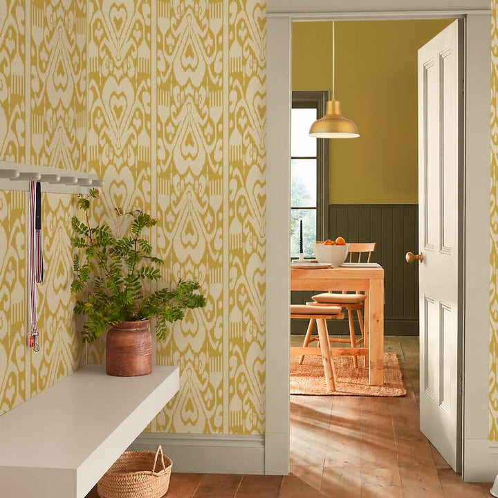 Joules Artisanal Ikat Yellow Wallpaper