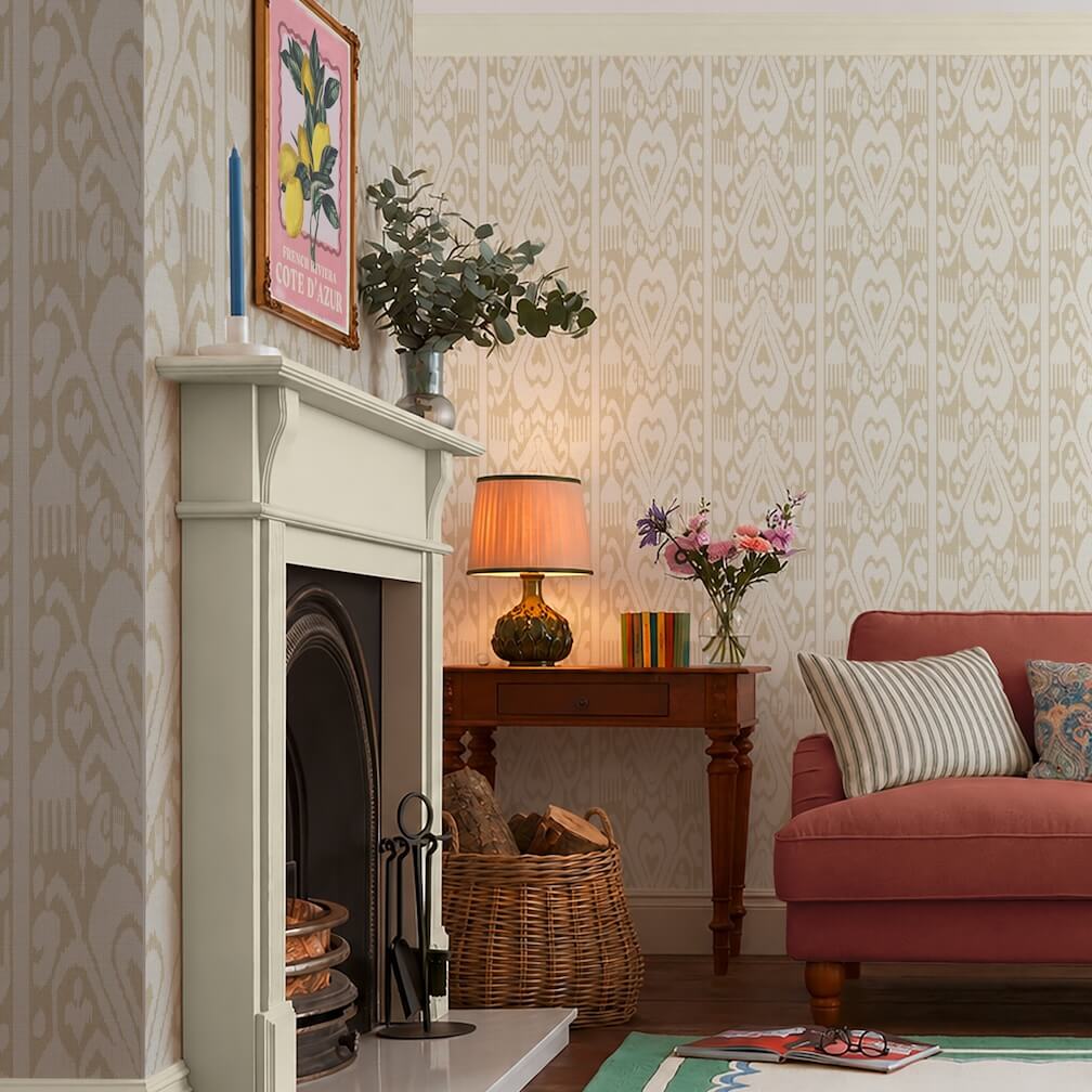 Joules Artisanal Ikat Cream Wallpaper