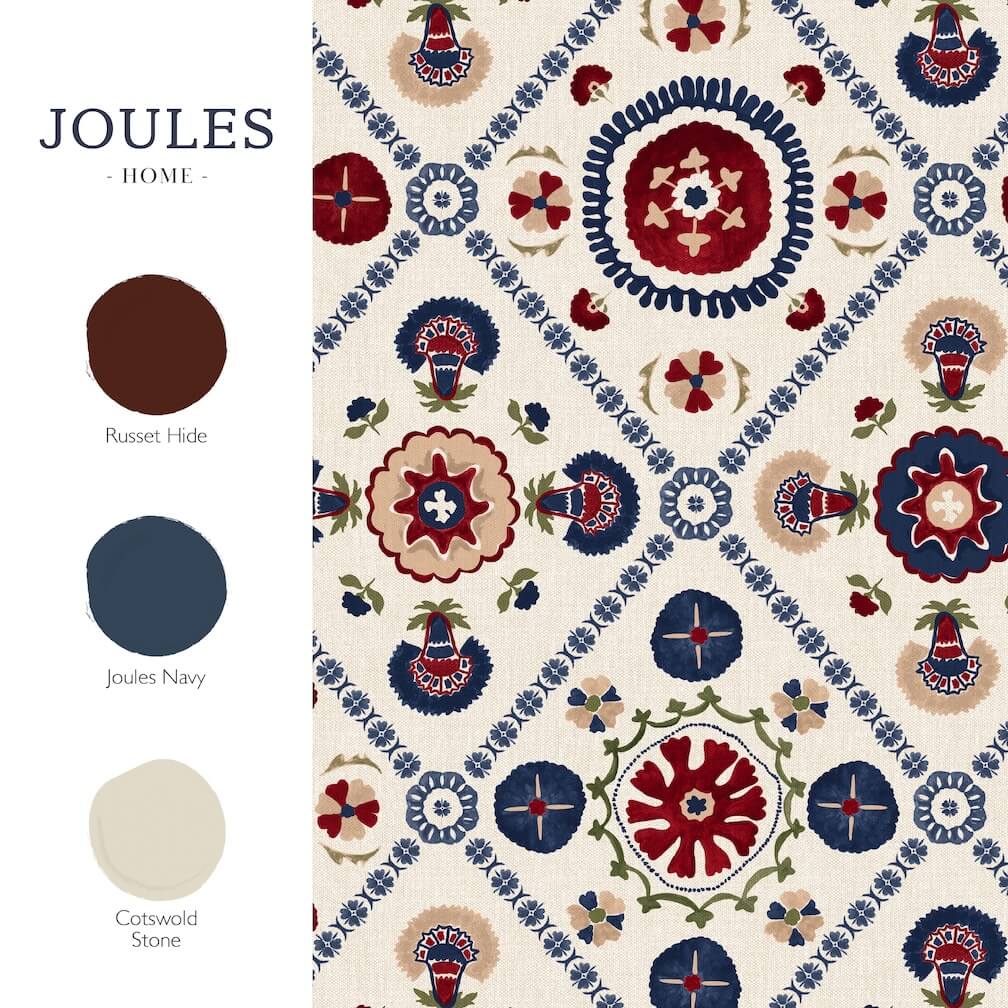 Joules Festival Floral Trellis Cream Wallpaper