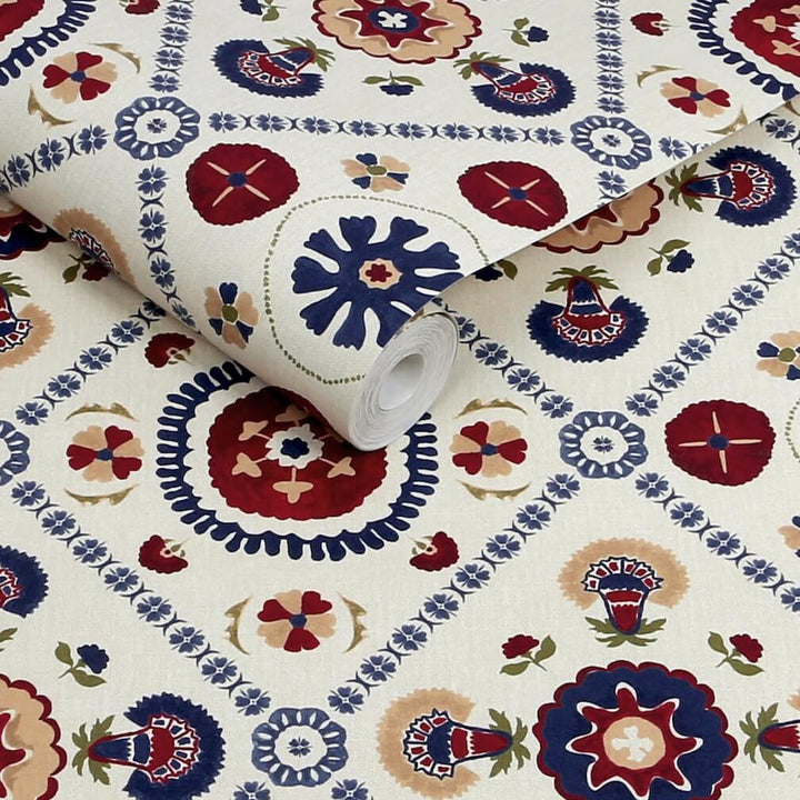 Joules Festival Floral Trellis Cream Wallpaper