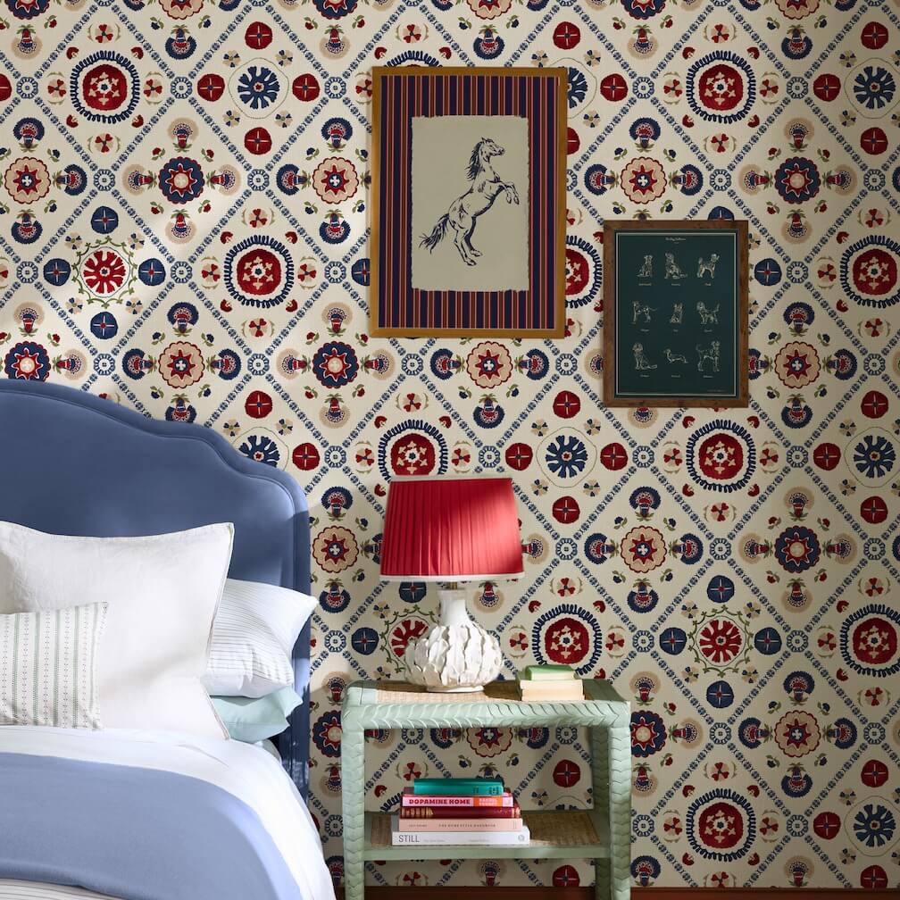 Joules Festival Floral Trellis Cream Wallpaper