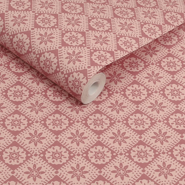 Joules Meadow Geo Pink Wallpaper