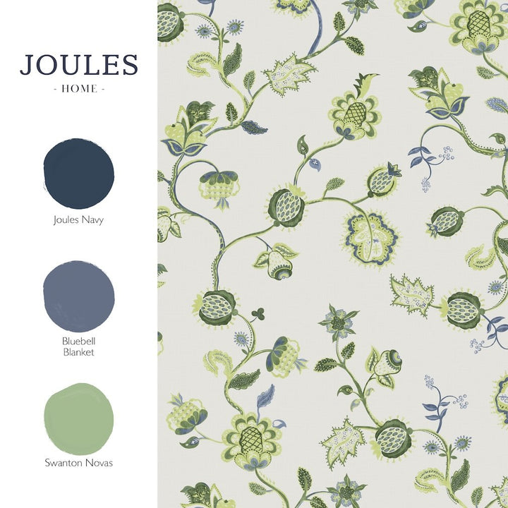 Joules Tree Of Life Floral Green Wallpaper