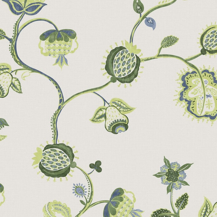 Joules Tree Of Life Floral Green Wallpaper