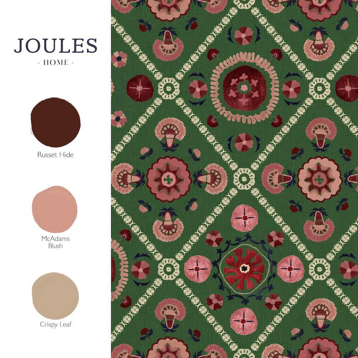 Joules Festival Floral Trellis Green Wallpaper