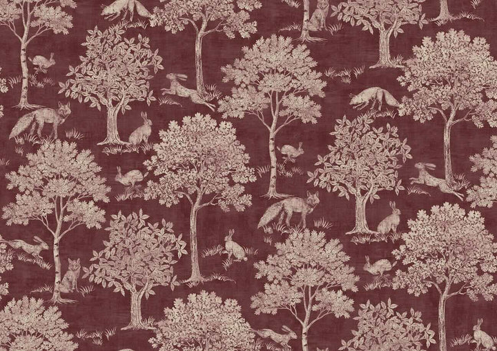 Joules Fox & Hare Red Wallpaper