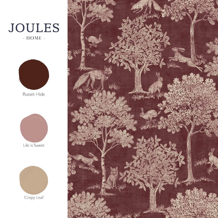 Joules Fox & Hare Red Wallpaper