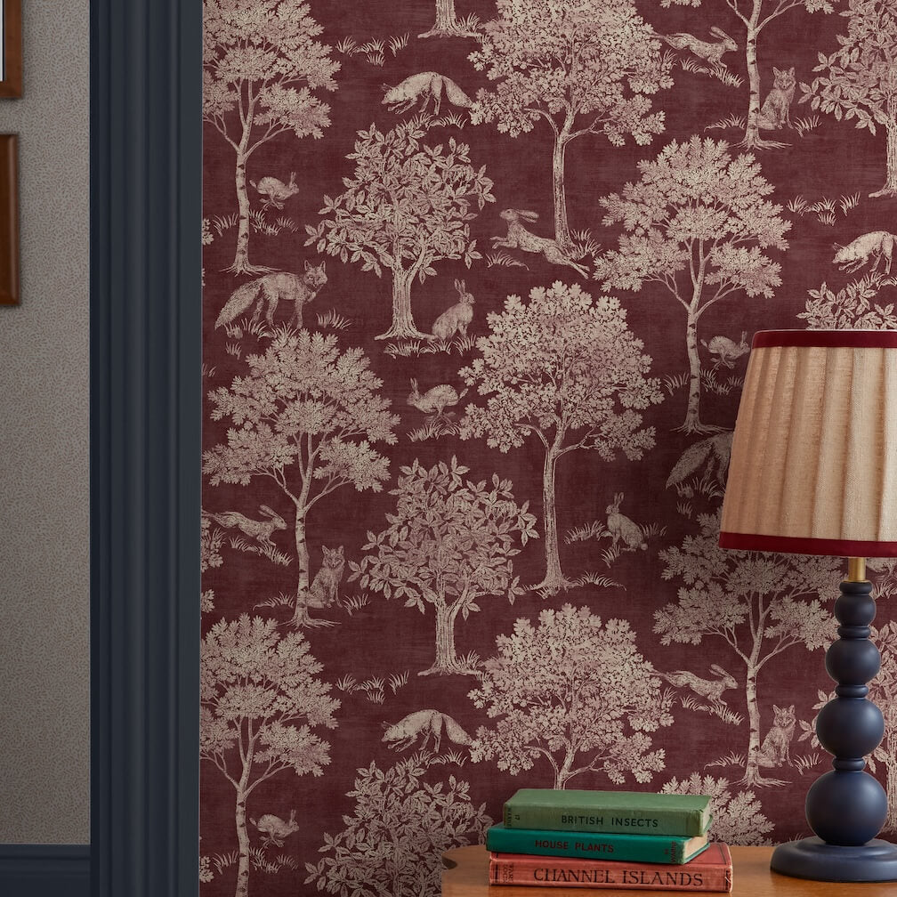 Joules Fox & Hare Red Wallpaper