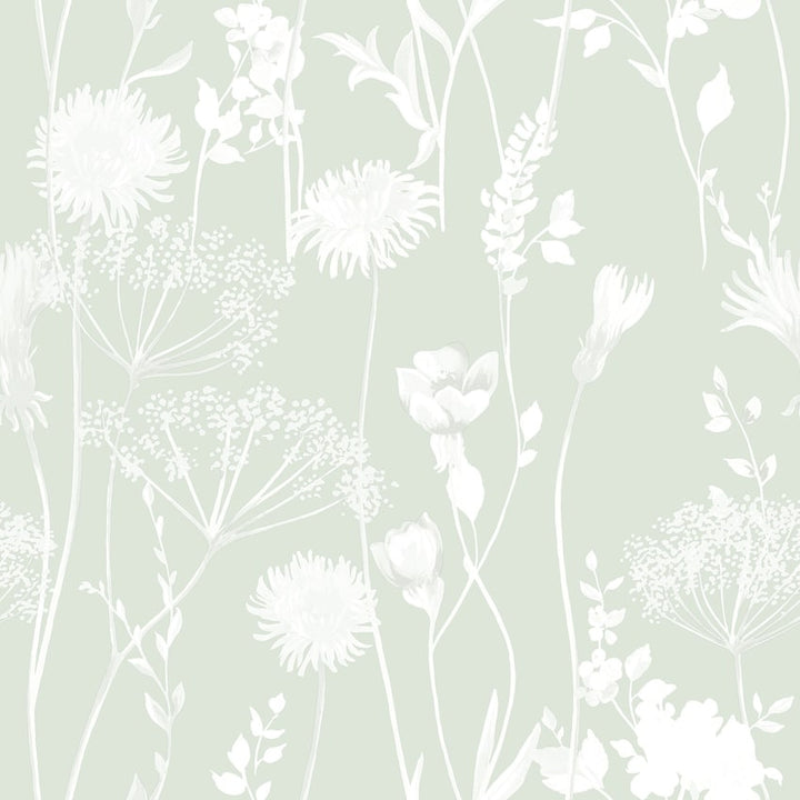 Catherine Lansfield Meadowsweet Floral Green Wallpaper