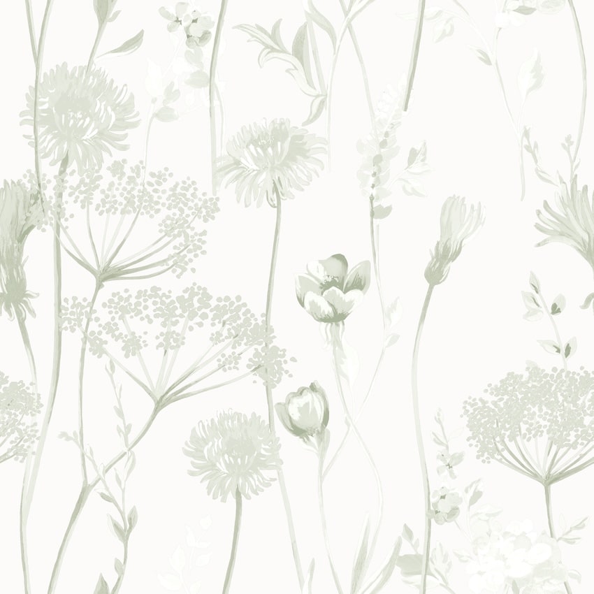 Catherine Lansfield Meadowsweet Floral Sage Wallpaper