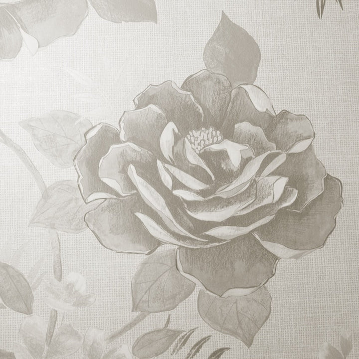 Rosalind Cream Floral Rose Wallpaper