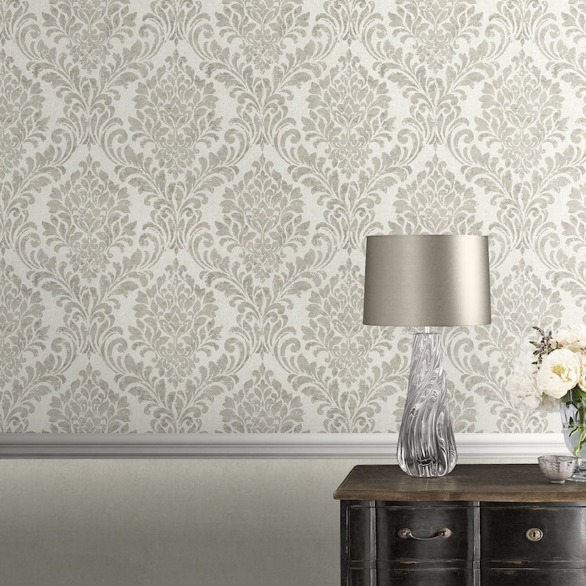 Eleanor Damask Cream Wallpaper