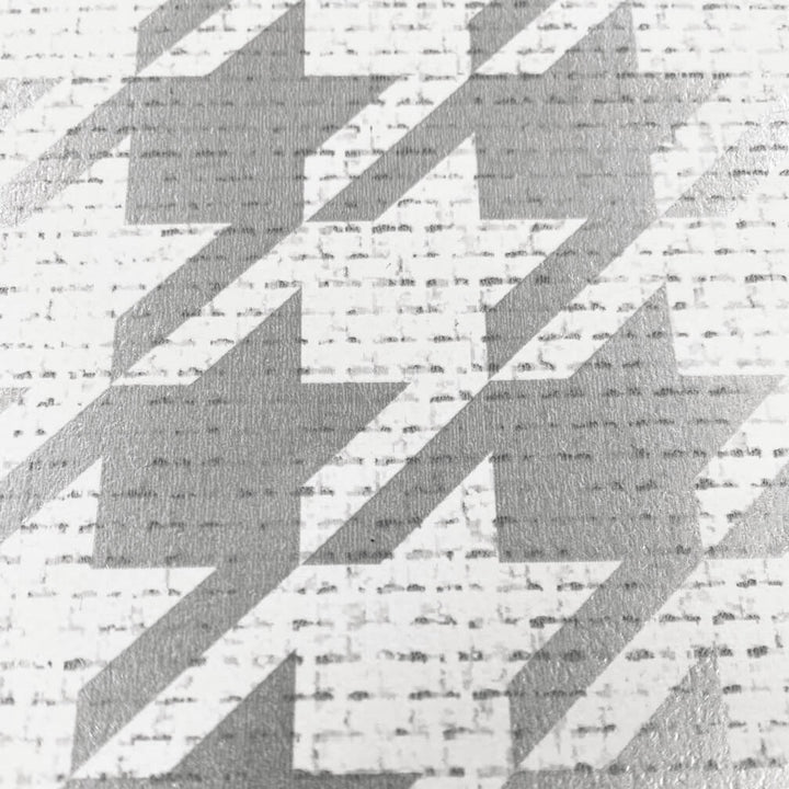 Muriva Houndstooth Geometric Silver/White Metallic Wallpaper