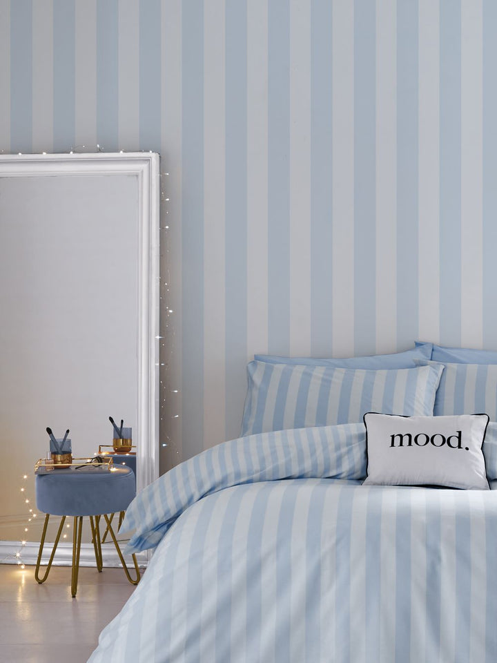 187543 - Muriva - Muriva Stripe Tease Blue Wallpaper bedroom 2 - Decor Warehouse