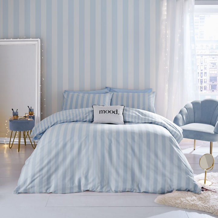 187543 - Muriva - Muriva Stripe Tease Blue Wallpaper bedroom - Decor Warehouse