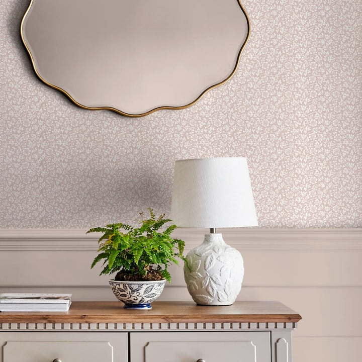 Laura Ashley Sweet Alyssum Plaster Pink Wallpaper