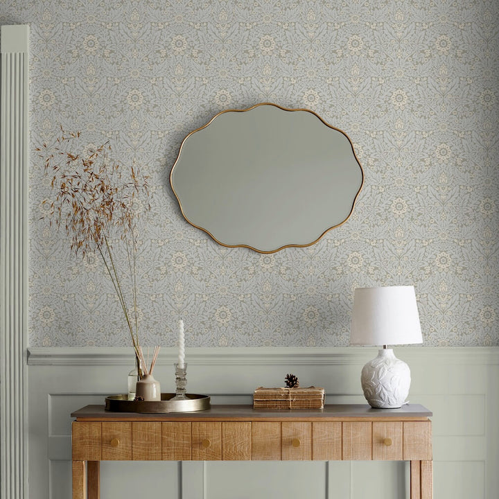Laura Ashley Delamore Stone Grey Wallpaper
